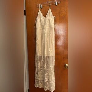 Altar'd State Cream Lace Maxi Dress